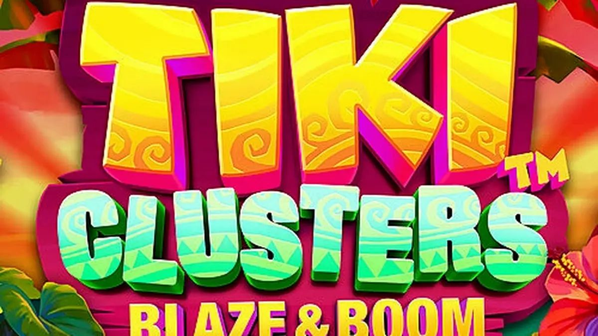 Interface vibrante do jogo Tiki Clusters Blaze & Boom com temática tropical
